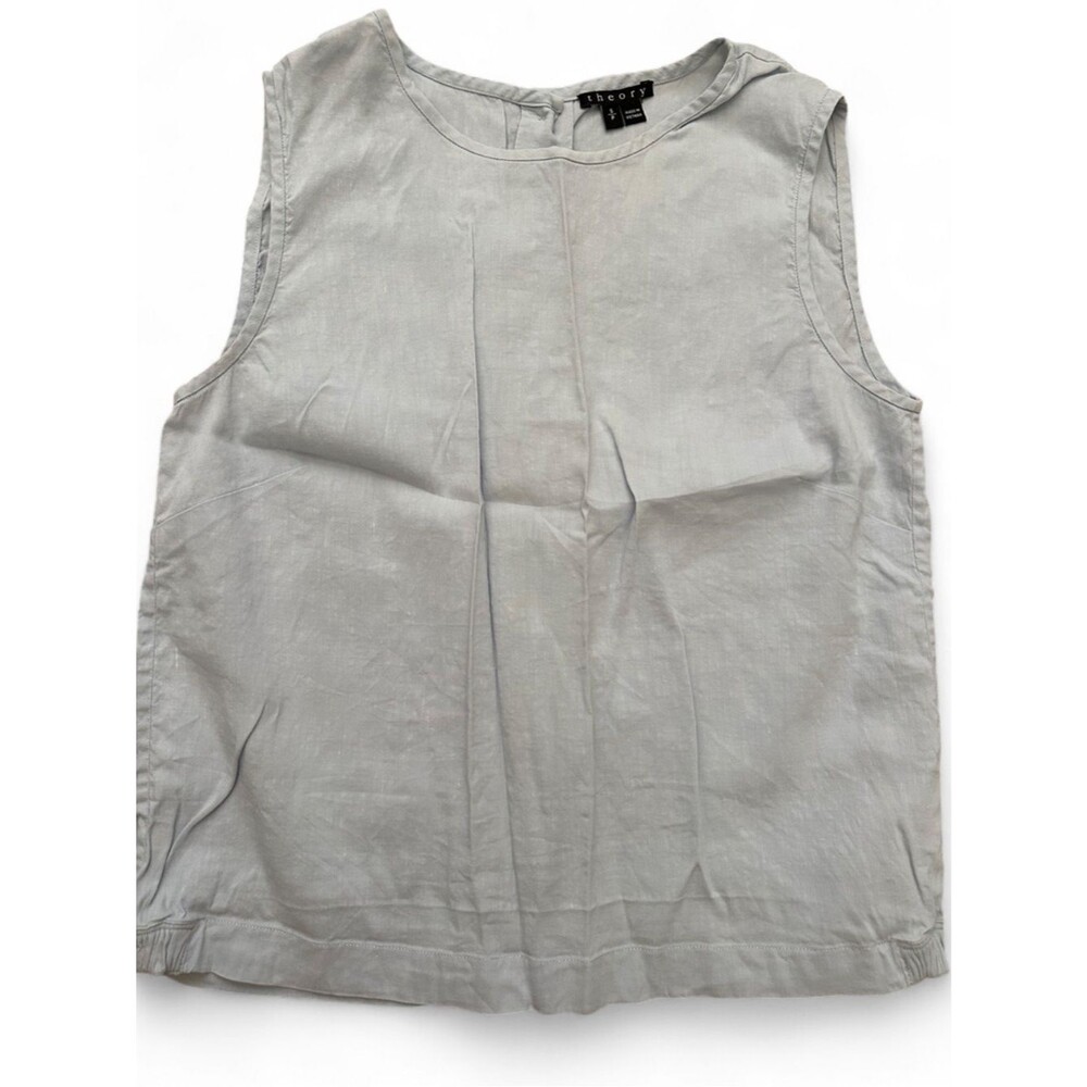 Theory Linen Shell Top Blue Small
